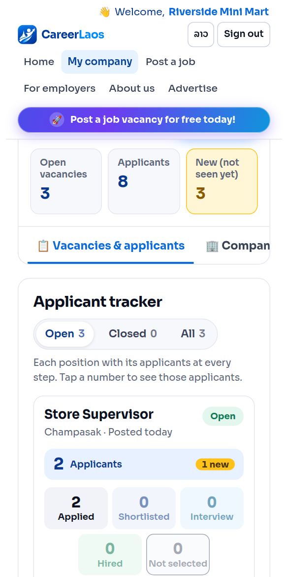 Screenshot: All applicants in one place