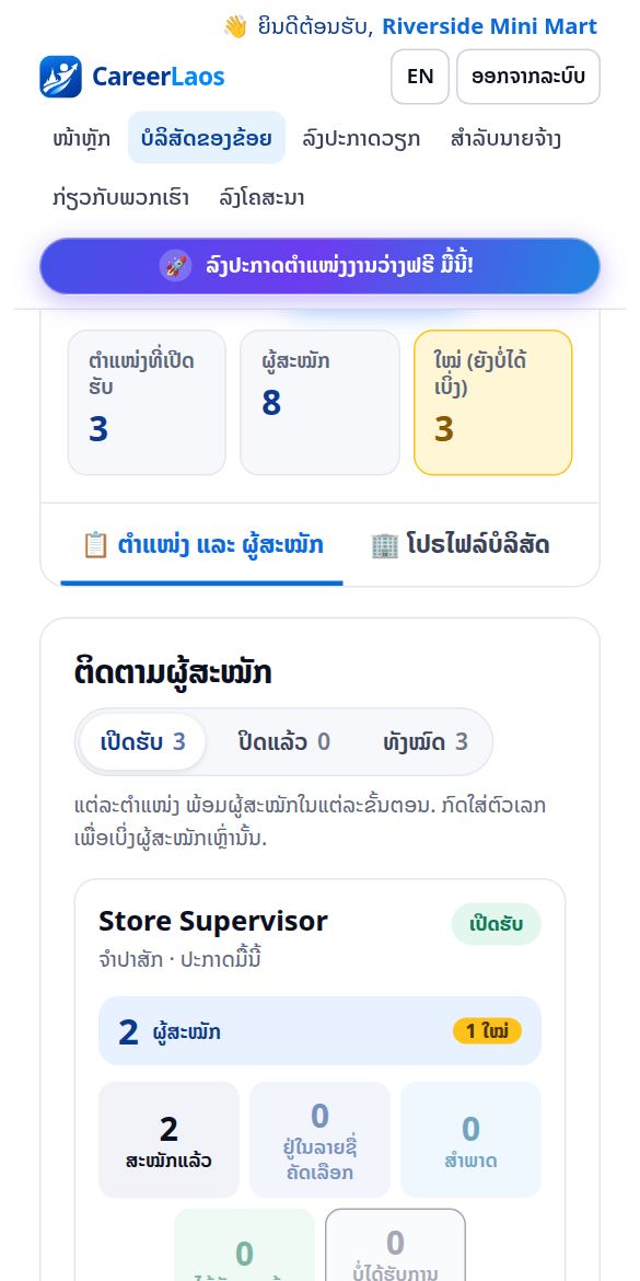ຮູບໜ້າຈໍ: ຜູ້ສະໝັກທັງໝົດໃນບ່ອນດຽວ